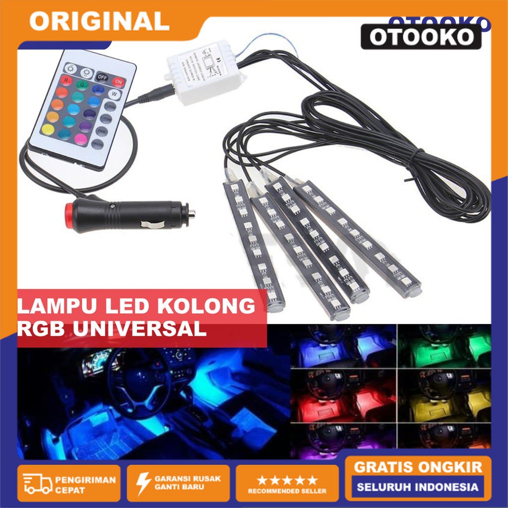 Universal LED Kolong Dashboard RGB  Lampu Kabin Interior Mobil Remote RGB Warna Warni