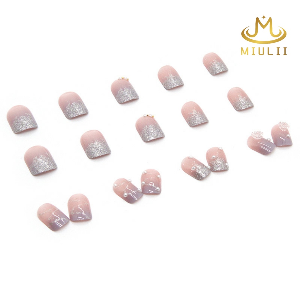 MIULII / KUKU PALSU Perubahan warna matahari  A0646  / 24PCS / 3D / NAIL ART / PREMIUM / CUTE / FREE LEM JELLY / KUTEK