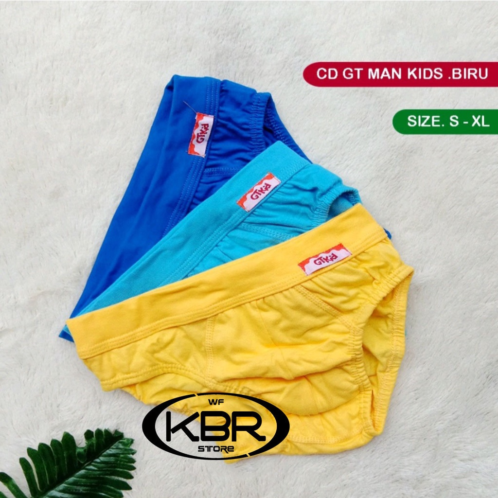 [ isi 3 ] GT MAN KIDS BIRU DAN KUNING | Celana dalam gt man anak | CD GT man anak karet Lebar dan Karet Kerut celana dalam anak-anak wf store