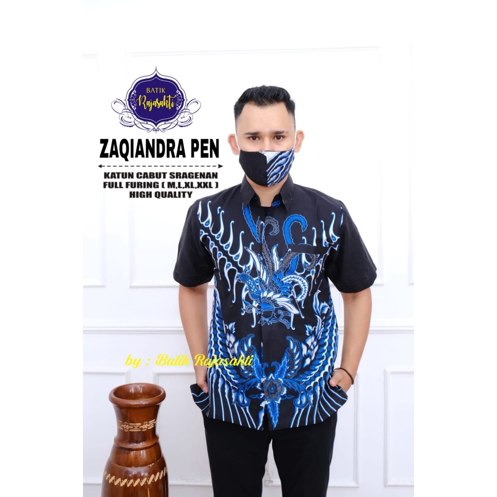 ZAQIANDRA RAJASAKTI BATIKSOLOAMANAH KEMEJA BATIK PRIA SOLO LENGAN PENDEK PANJANG LAPIS FURING ATASAN PREMIUM MODERN KATUN HALUS CAHAYA 2  SEKUNTUM BUNGA TWO BANGSAWAN DUO BANGSAWAN BIRUDUO AYAM NAVI DIAMOND PEN BIRU BERLIAN BIRU PEN  MAHESARA PEN MAHESARA