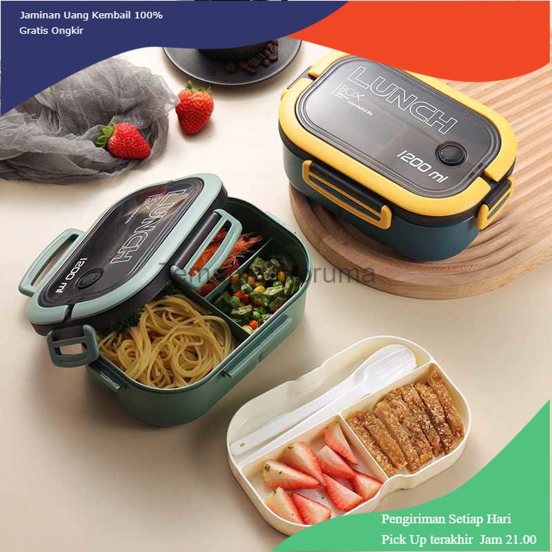 TD - PR HOMEFAVOR Kotak Makan Bento Lunch Box Double Layer 1200ml - HF225