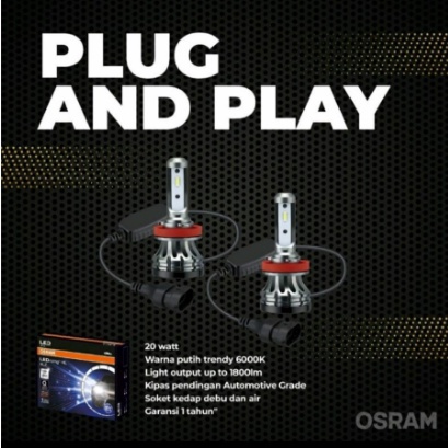 Lampu LED Mobil Osram H1, H4, HB3, HB4, H7, H11/H16/H27/H8, HIR2 6000K XLZ 20w Putih TERANG !