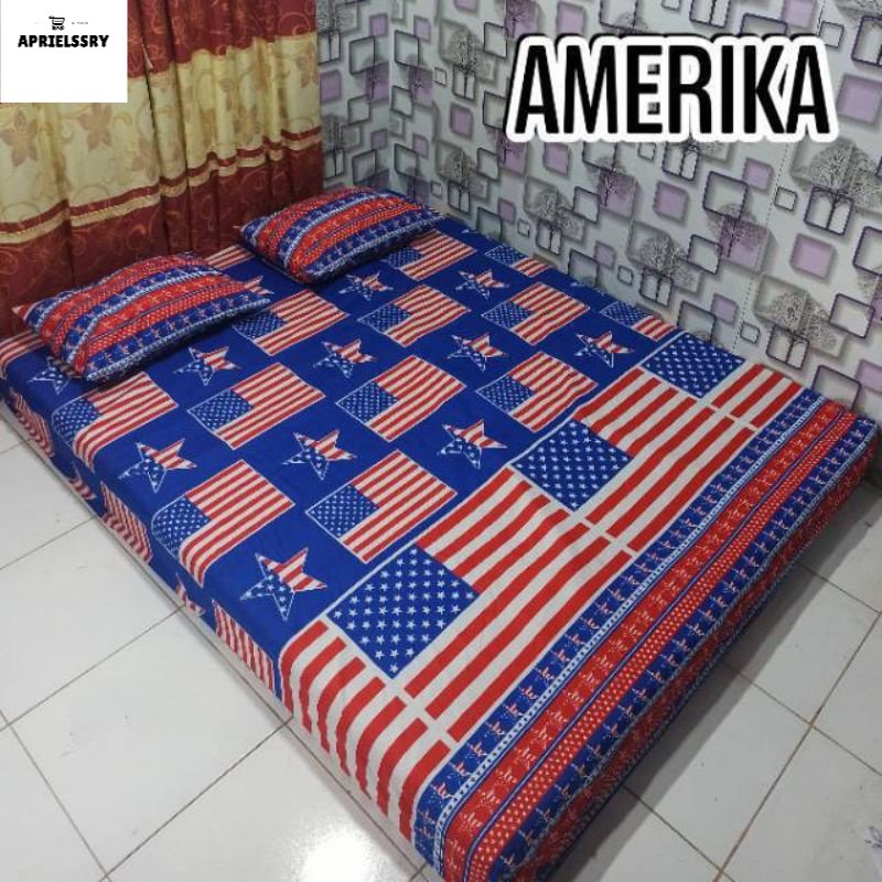 COD Sprei Motif Bendera Amerika Sprei 180×200 Sprei 160×200 Sprei Karakter Homemade Sprei Terlaris M