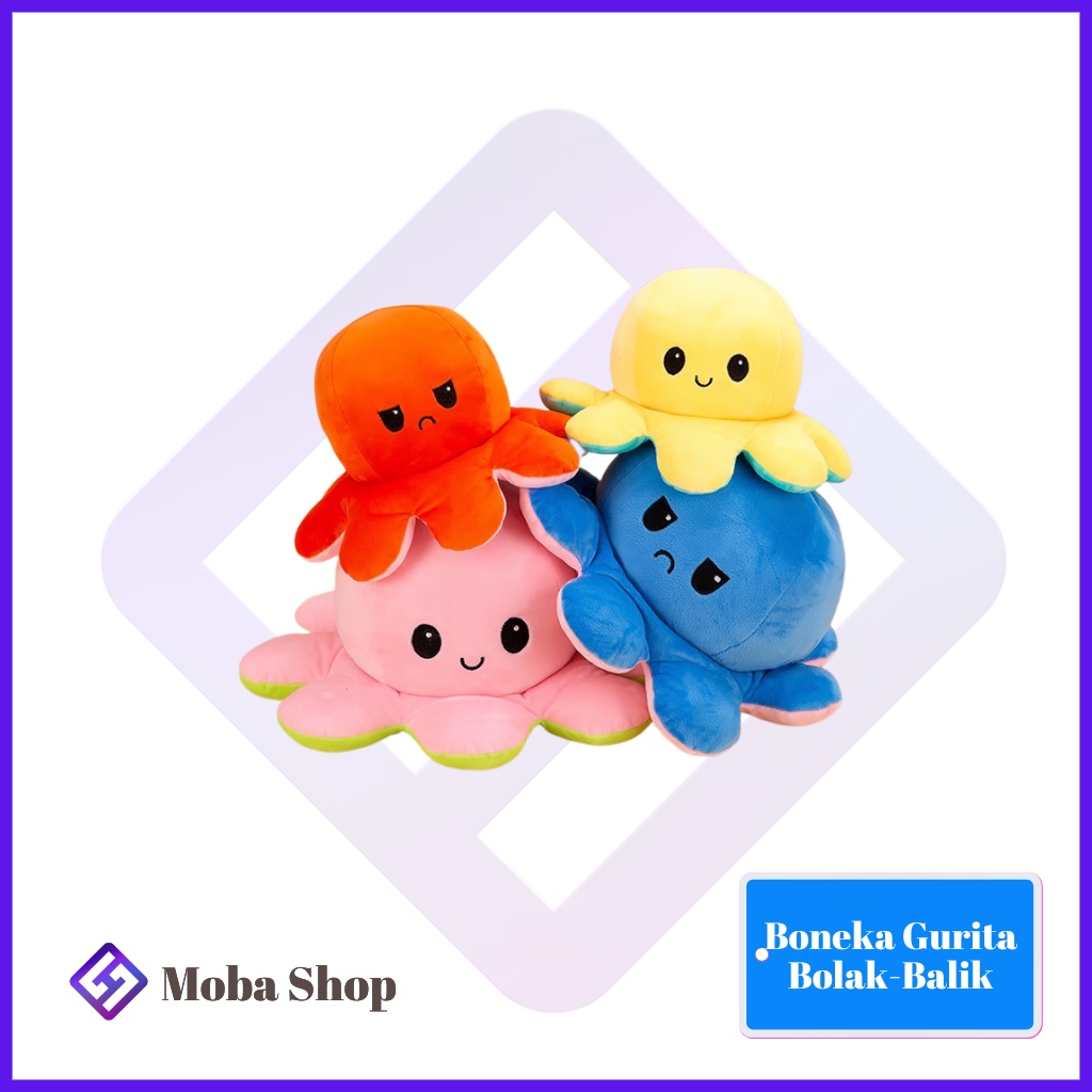 Boneka Gurita Cumi Octopus Bolak - Balik Dua Sisi Reversible