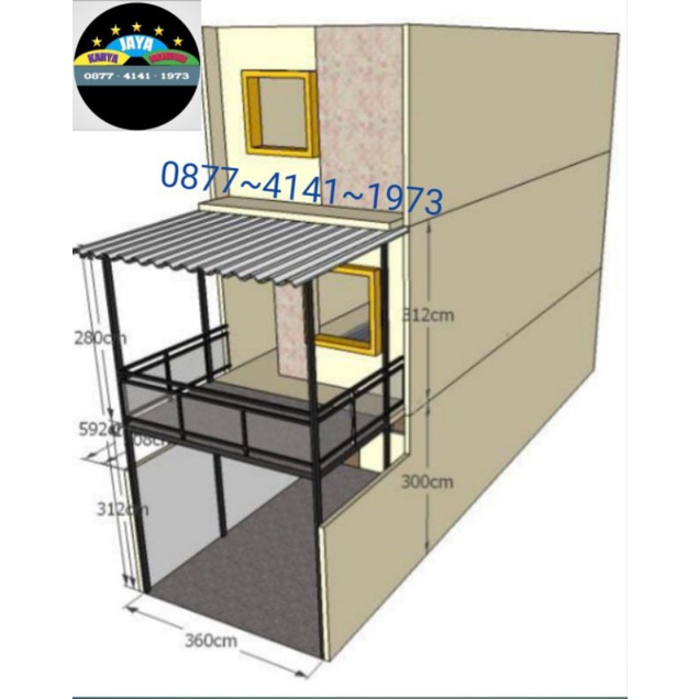 kanopi balkon/kanopi dak besi/kanopi plat bordes/stap kanopi plat bordes/mezzanine