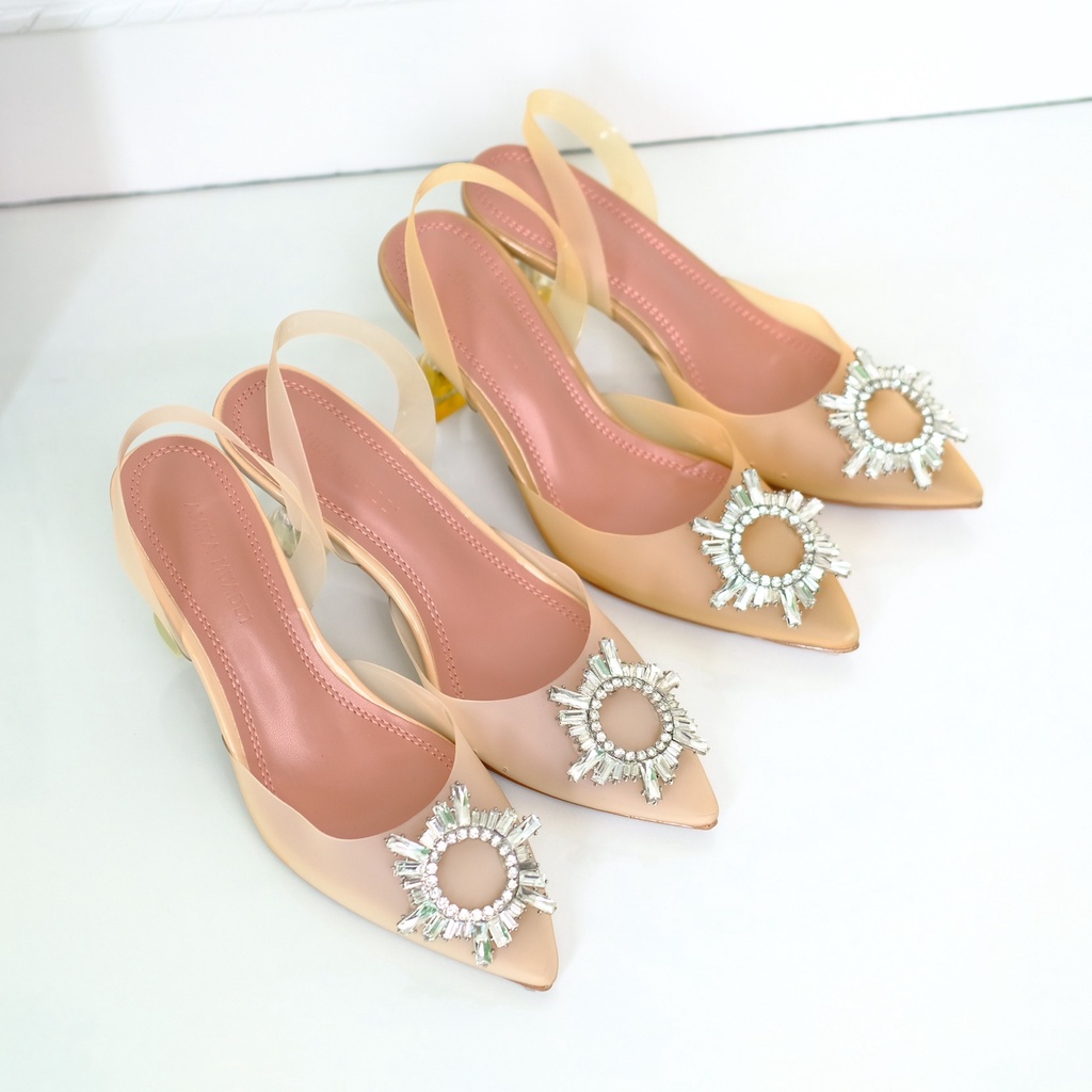 [7.7 Boombastis Sale⚡] - SEPATU WANITA AMS009 AMS GLASS HEELS PREMIUM IMPORT