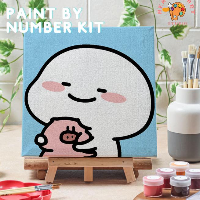 

Paint by number pentol versi 3 canvas 20x20 cm painting kit - pentol11, 15x15cm