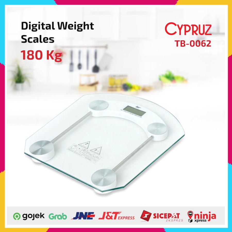 Timbangan Badan Cypruz TB-0062 Digital Kaca max 180kg Weight Scales