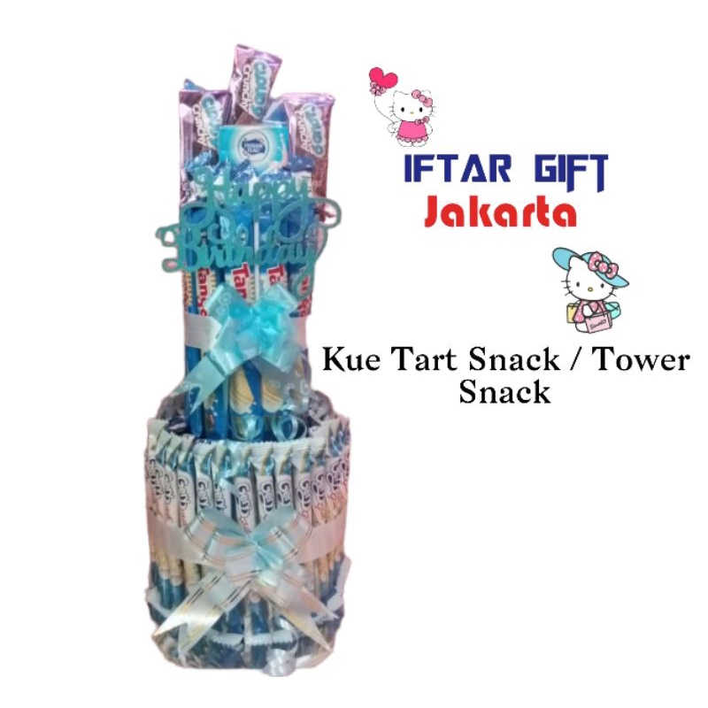 

Tower Snack Ultah / Kue Snack Ulang Tahun / Kue Tart Snack Ultah / Kado / Hampers/ Hadiah Ultah