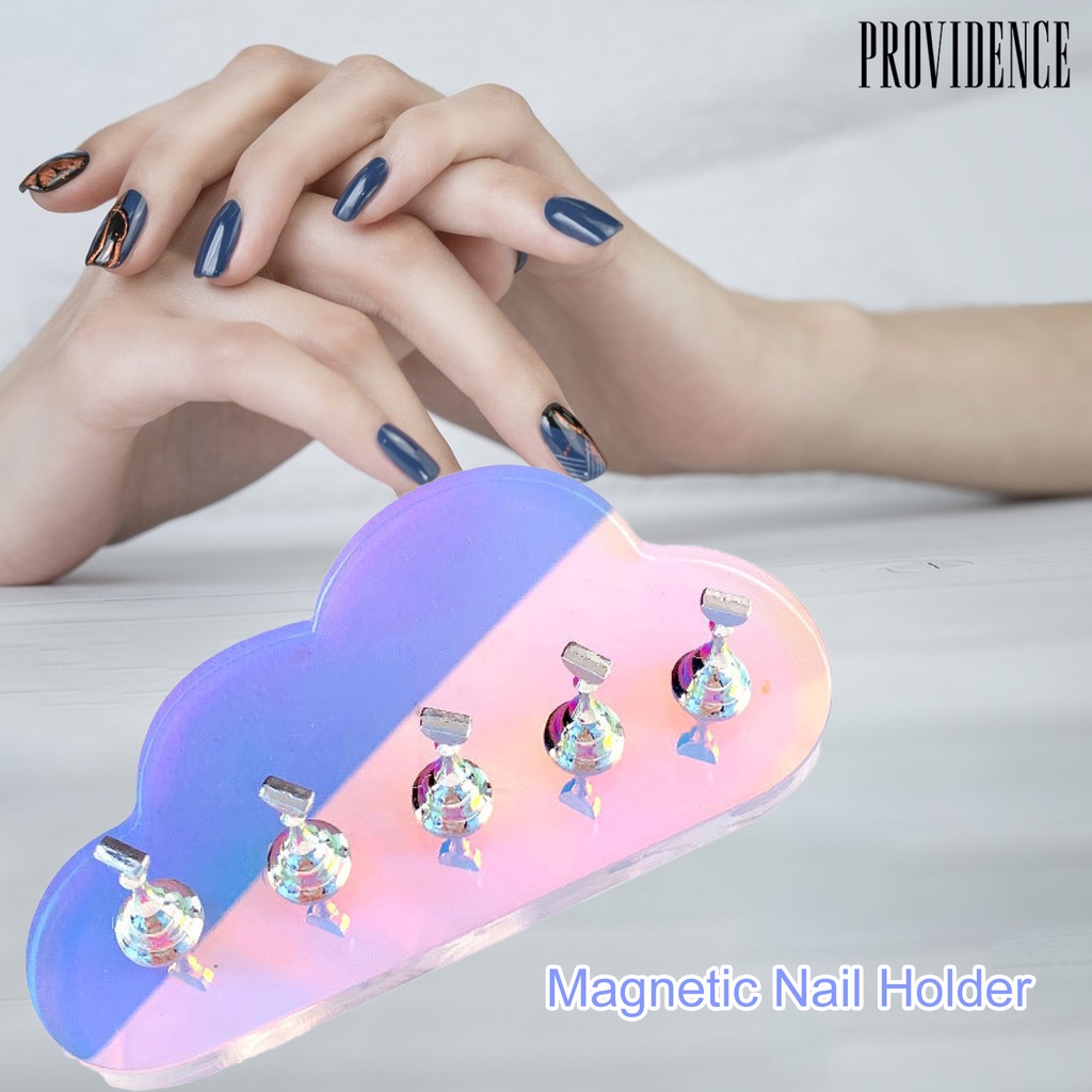 Providence 1 Set Stand Holder Kuku Palsu Bisa Dilepas Untuk Display / Latihan Nail Art / Salon