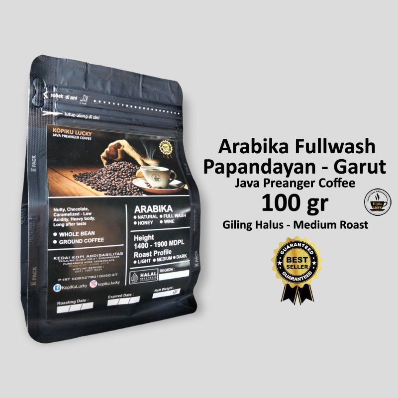 

Kopi Arabika Fullwash 100 gram Papandayan Garut Medium Roasting Giling Halus