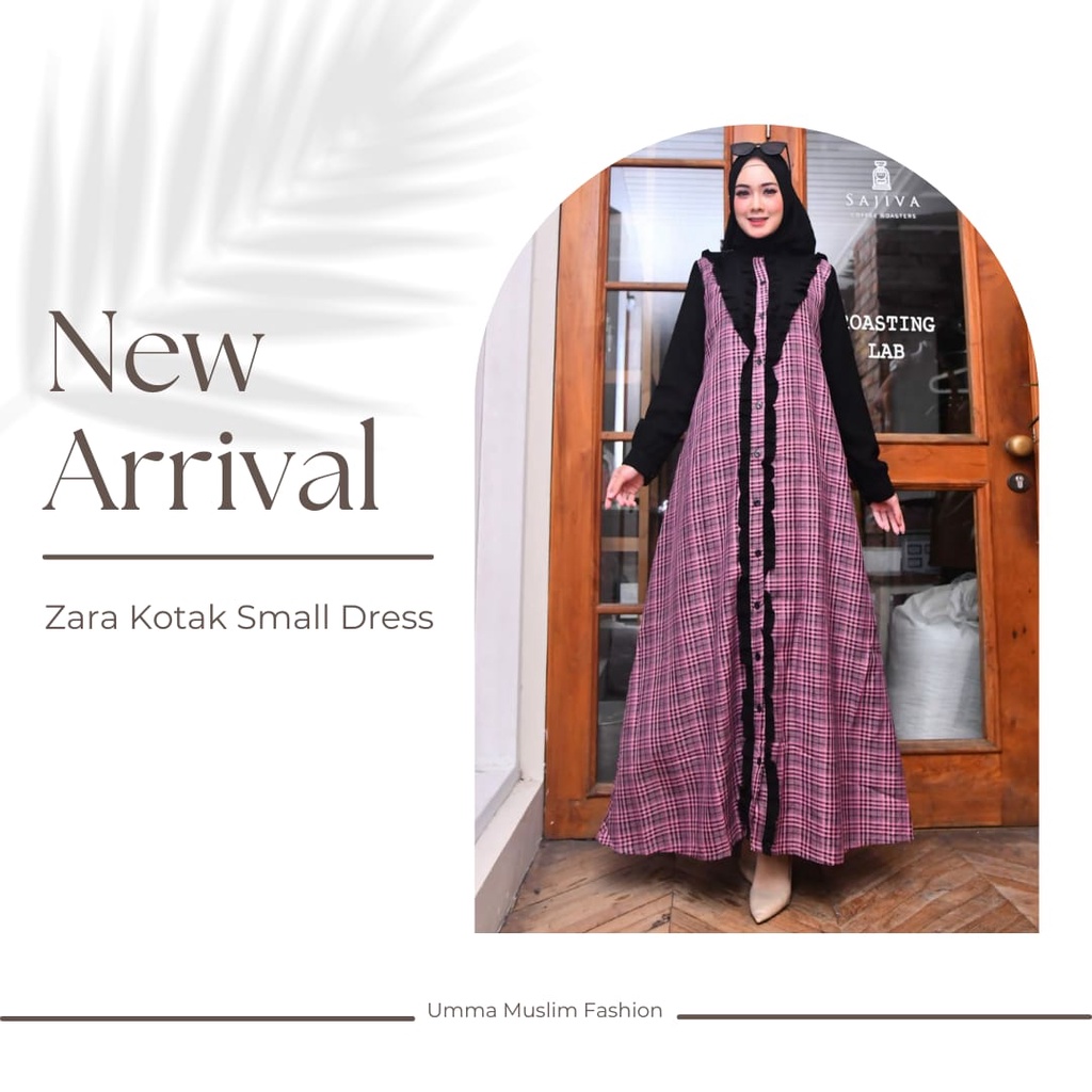 Gamis Motif| Gamis Wanita| Gamis Semiwoll| Zara Kotak Small Dress by Umma Muslim Fashion