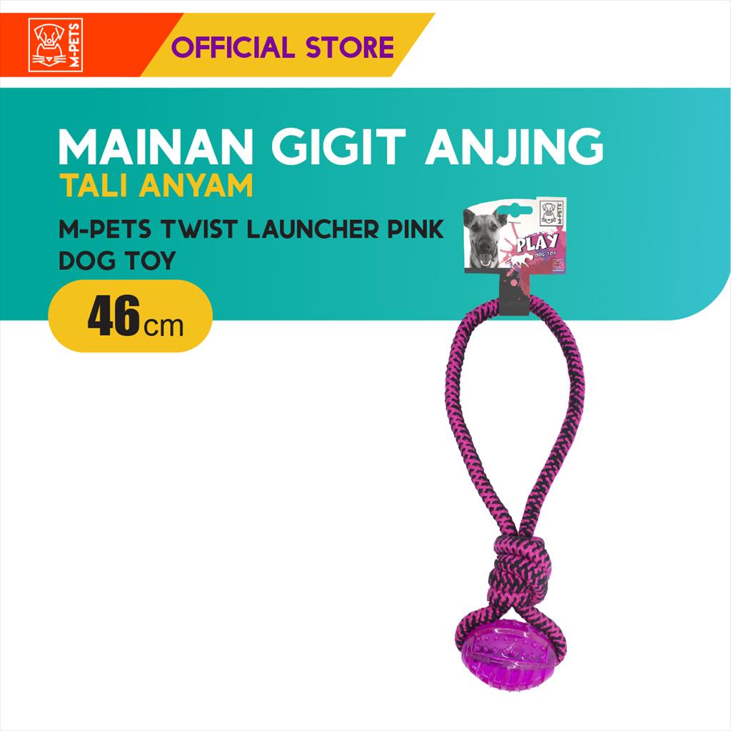 M-Pets Twist Launcher Dog Toy / Mainan Gigit Anjing Tali Anyam