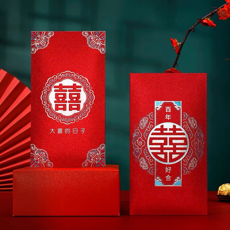 (6LBR)KERTAS ANGPAO GLITER PANJANG WEDDING/pernikahan/SHANGJIT bahan tebal