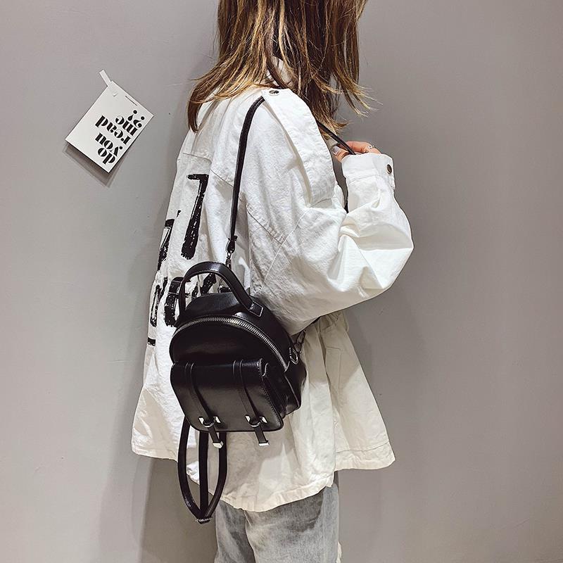 ransel kotak korean ransel tas porter nama bagpack tas slempang etnik ⊕ﺴSeraser Hong Kong Gaya Mini Ransel Wanita 2023 Baru Versi Korea All-Match Retro Sederhana Kulit Lembut Tas Ransel Kecil