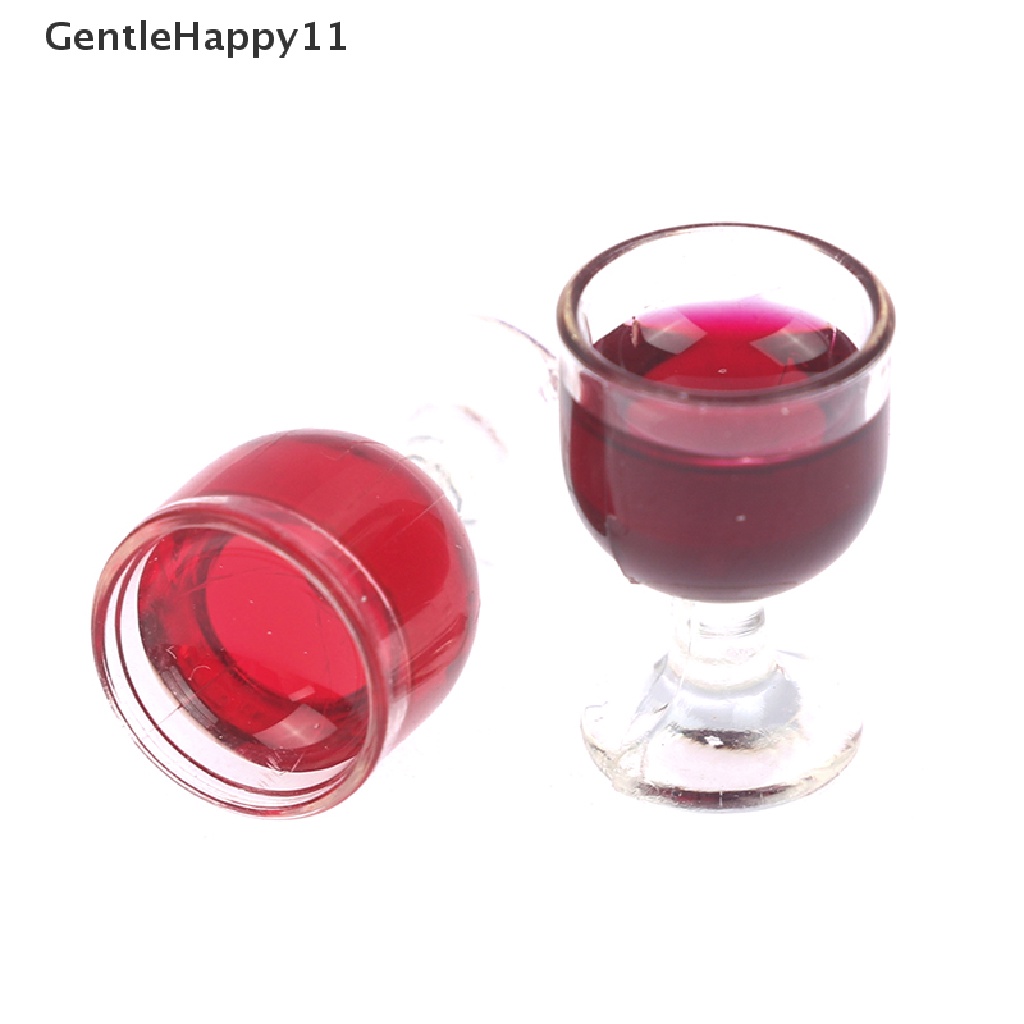 Gentlehappy 3pcs/set1per12rumah Boneka Miniatur Simulasi Botol Anggur Wine Gelas Model Mainan id