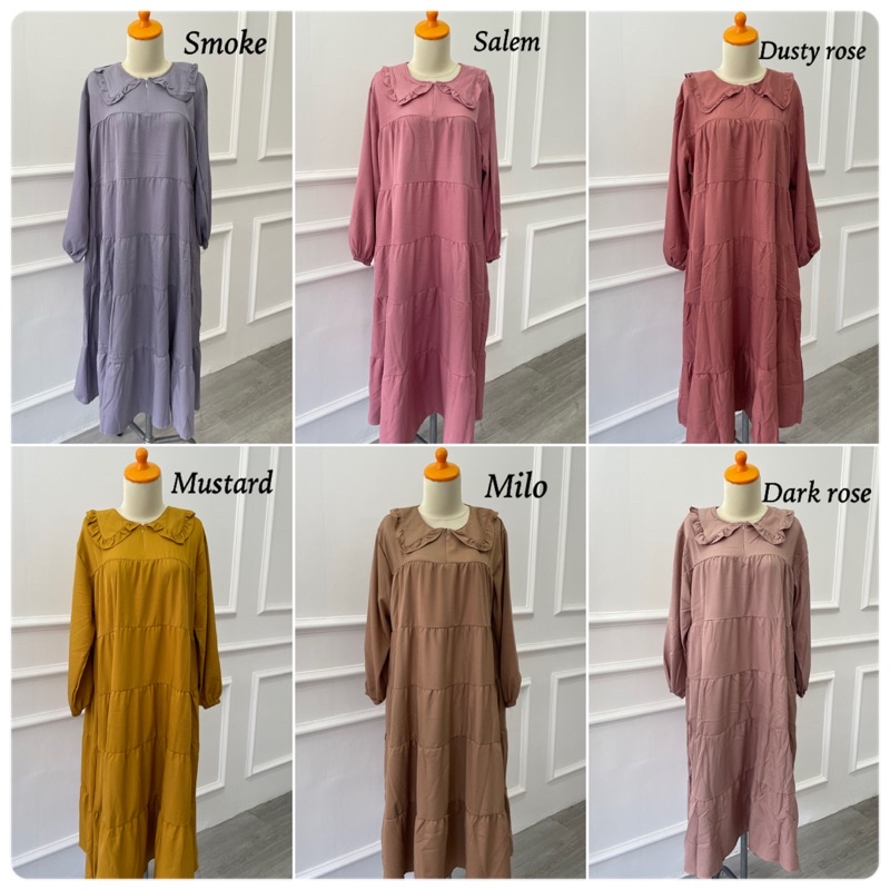 FLAS SALE LILY MIDI DRESS SHAKILA LONG TUNIK ALL SIZE FIT XXL JUMBO BUMIL MURAH GROSIR