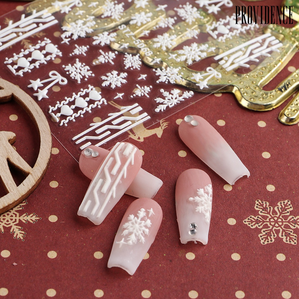 Providence Stiker Kuku 3d Motif Natal Untuk Nail Art DIY