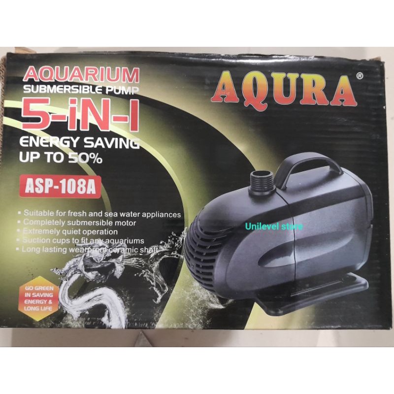 Mesin pompa celup kolam ikan waterpal Aqura ASP-108A air terjun power head submersible pump hemat li