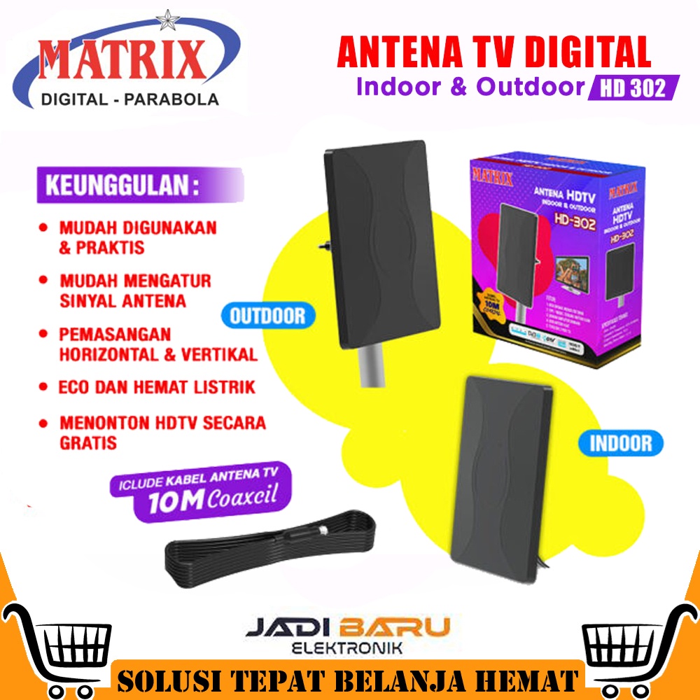 Jual Matrix Antena Tv Digital Indoor Outdoor Booster Hd Hd