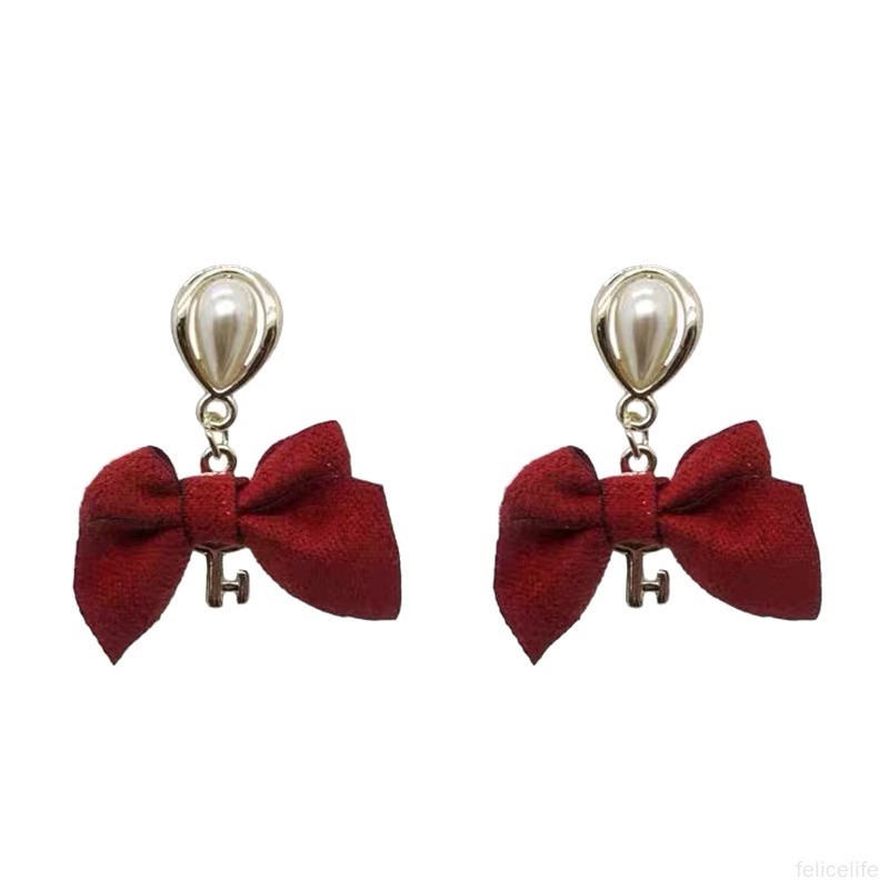 Anting Liontin Ikatan Simpul Warna Merah