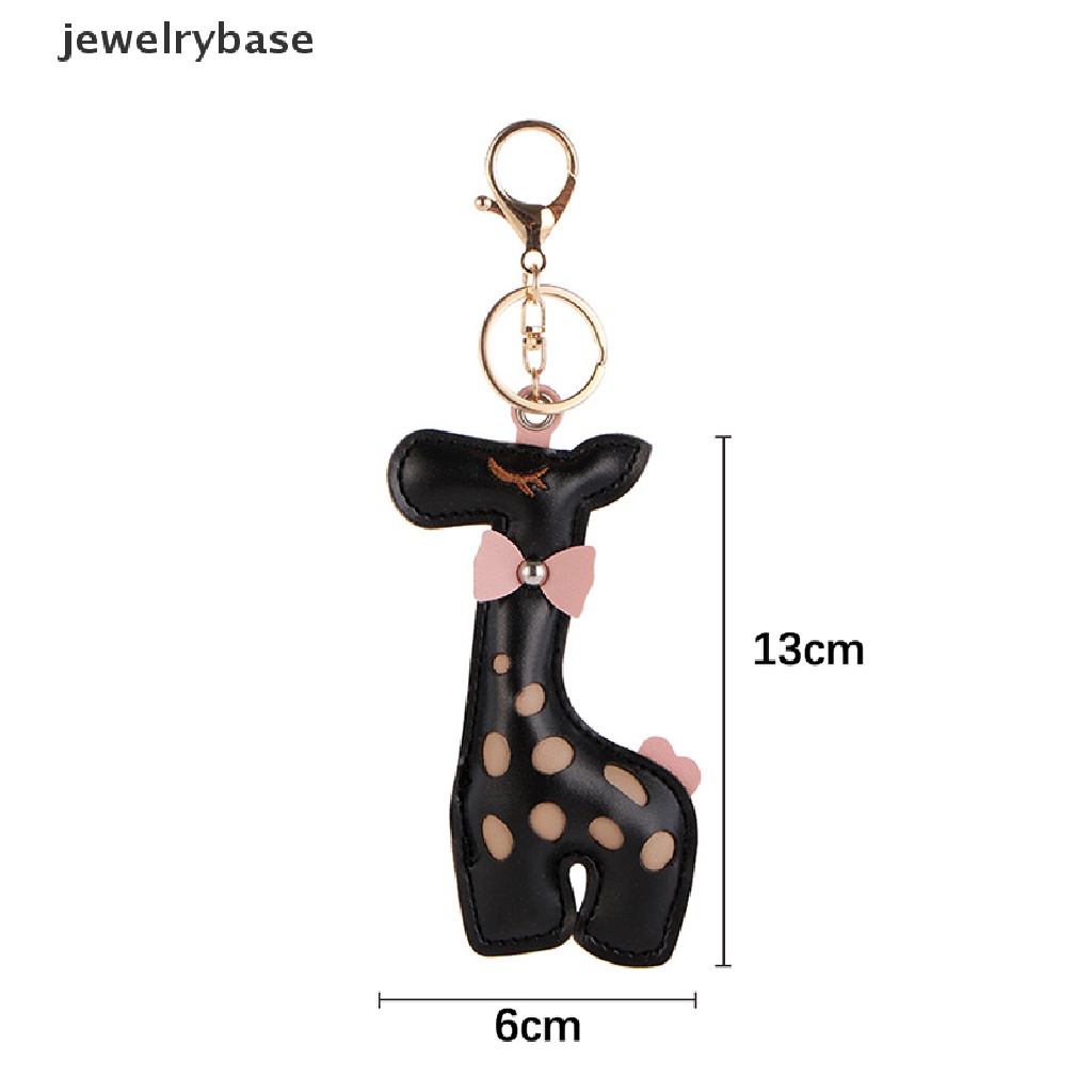 Gantungan Kunci Bentuk Kartun Rusa Bordir Hollow Out Bahan Kulit Pu