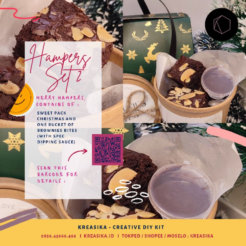 Jual Brownies Bites Bingkisan Natal Hampers Natal Christmas Hampers Diy Kit Biskuit