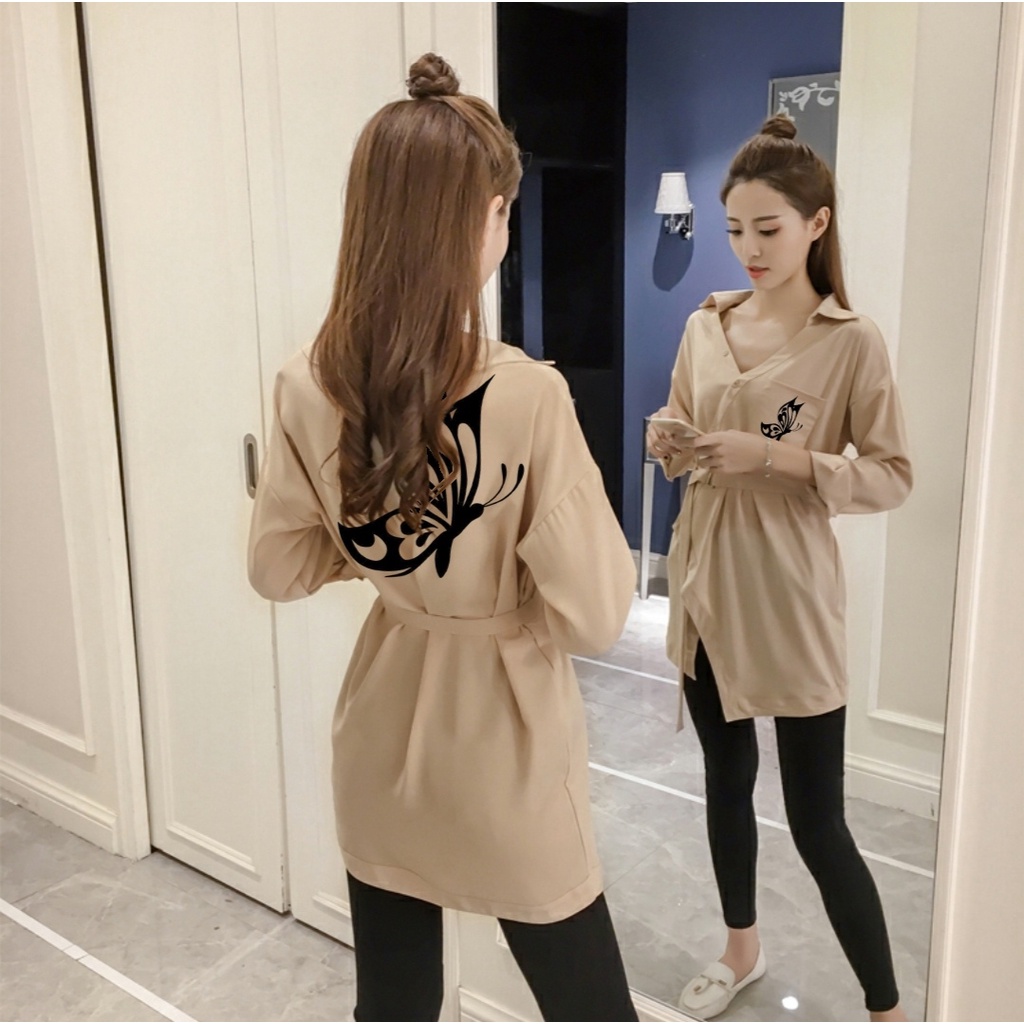 FWG - BLOUSE BUTTERFLY POCKET / BLOUSE WANITA TERBARU / BAJU ATASAN WANITA / BLUS / BLOUSE KOREA STYLE