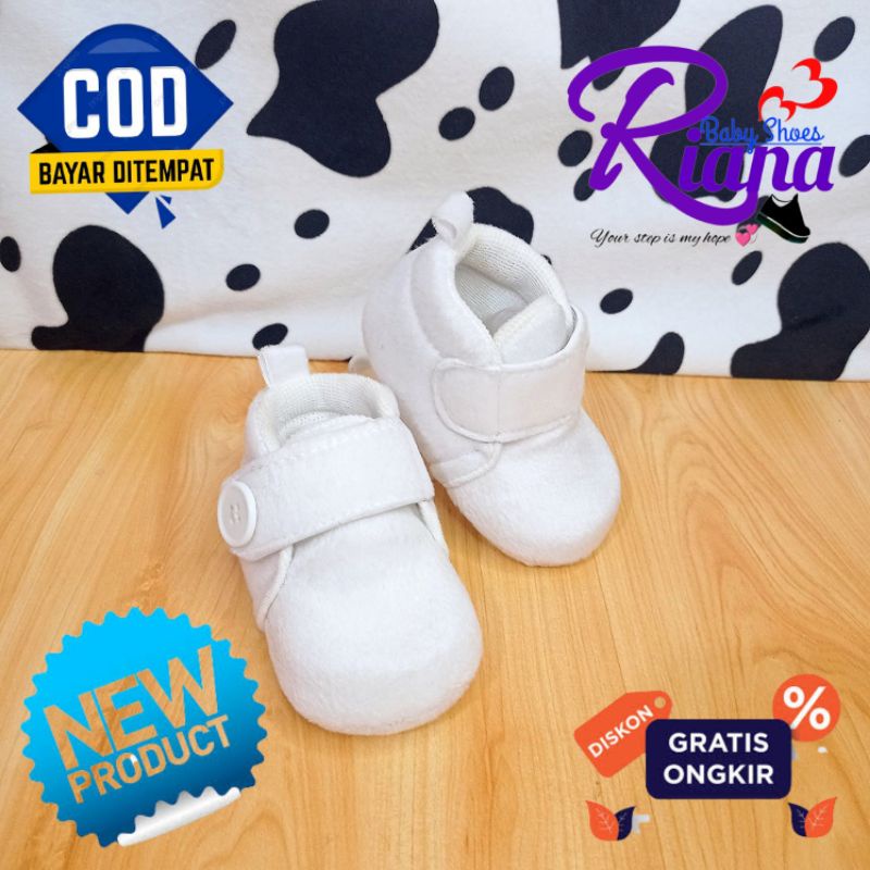 Sepatu bayi prewalker Unisex RS08 Bulu Lembut Velboa usia 5-15 Bulan