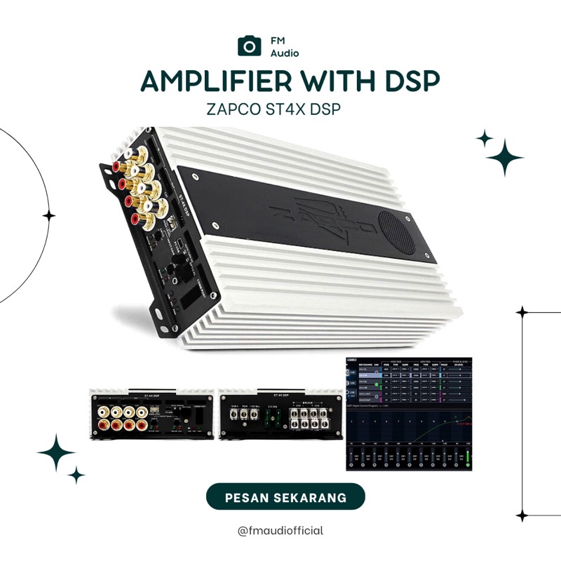 Zapco ST 4X DSP / ST4X DSP Power 4 Ch Class AB Built In DSP 8 Ch
