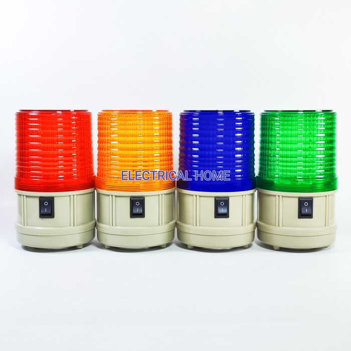 LAMPU ROTARY LED PAKAI BATERAI / MAGNET BASE WARNA MERAH