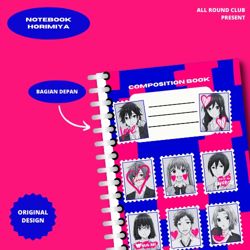 

[Ukuran A5] Notebook Anime Horimiya (50 Lembar) Kertas Polos/Plain/Blank Buku Catatan Menggambar by All Round Club
