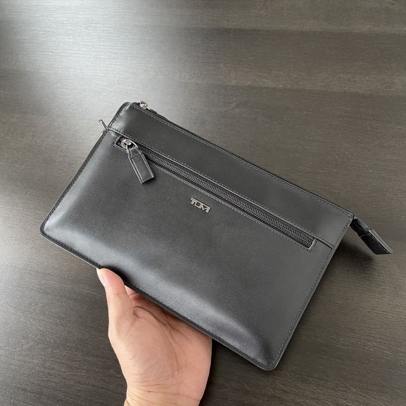 Clutch Tumi Alpha Bravo Zip Leather Handbag Tas Tangan Mirror Quality