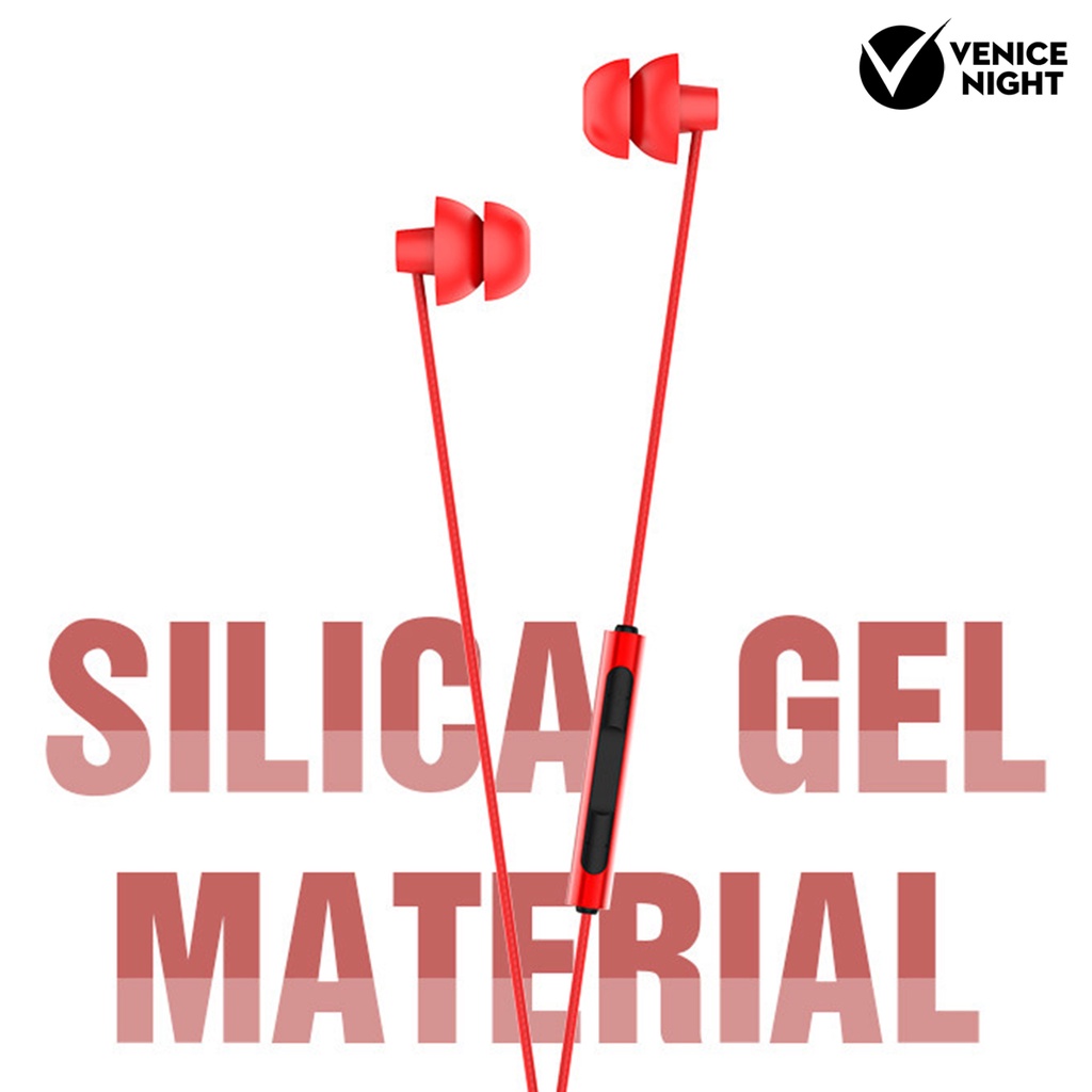 (VNEP) (Berkabel) Headphone In-ear Pengisolasi Kebisingan Silikon Ultra-ringan Earbud Tidur dengan Mikrofon