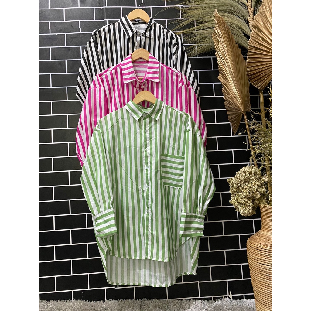 Venya Oversize Stripe | Atasan Wanita Terbaru