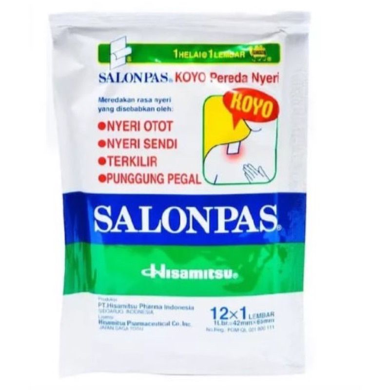 SALONPAS Koyo Pereda Nyeri 1PACK ISI 12PCS Koyo Salonpas Sachet Salonpas Koyo Badan