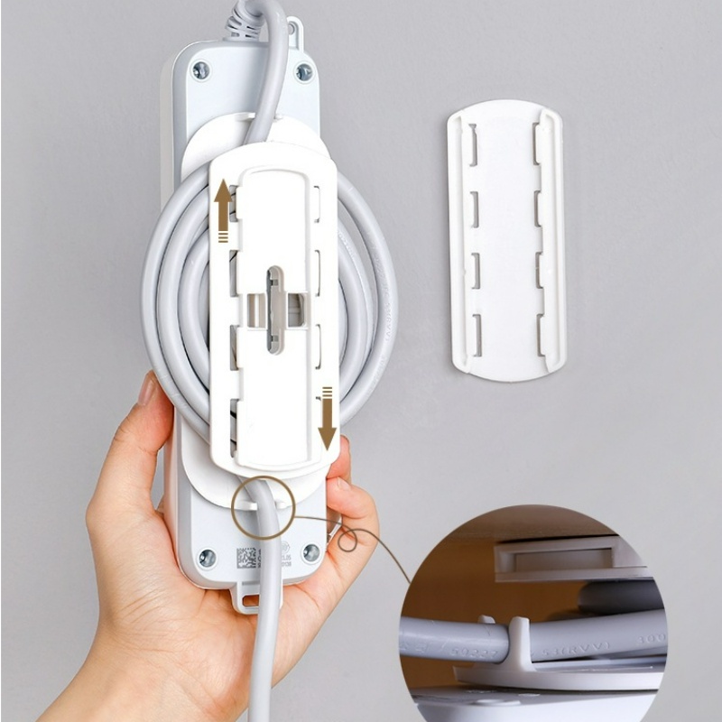 Power Strip Fixator Power Holder Kabel Stopkontak Model Tempel Dinding