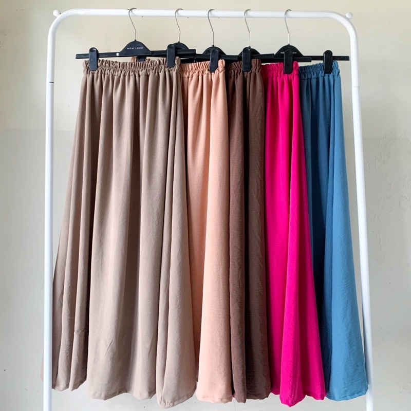 Bisa COD rok panjang fashion muslim skirt panjang rok polos panjang rok skirt panjang salisa