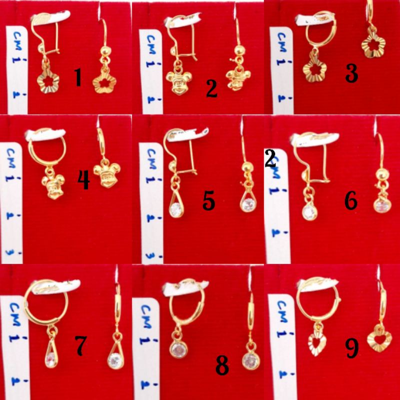 ANTING ANAK PERAK 925 LAPIS MAS 24K