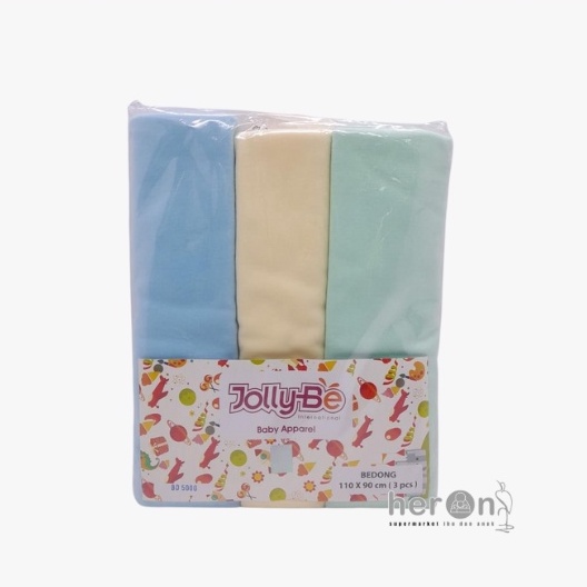 Bedong Bayi Jolly Be Polos Warna Campur 3 Pcs BD5000
