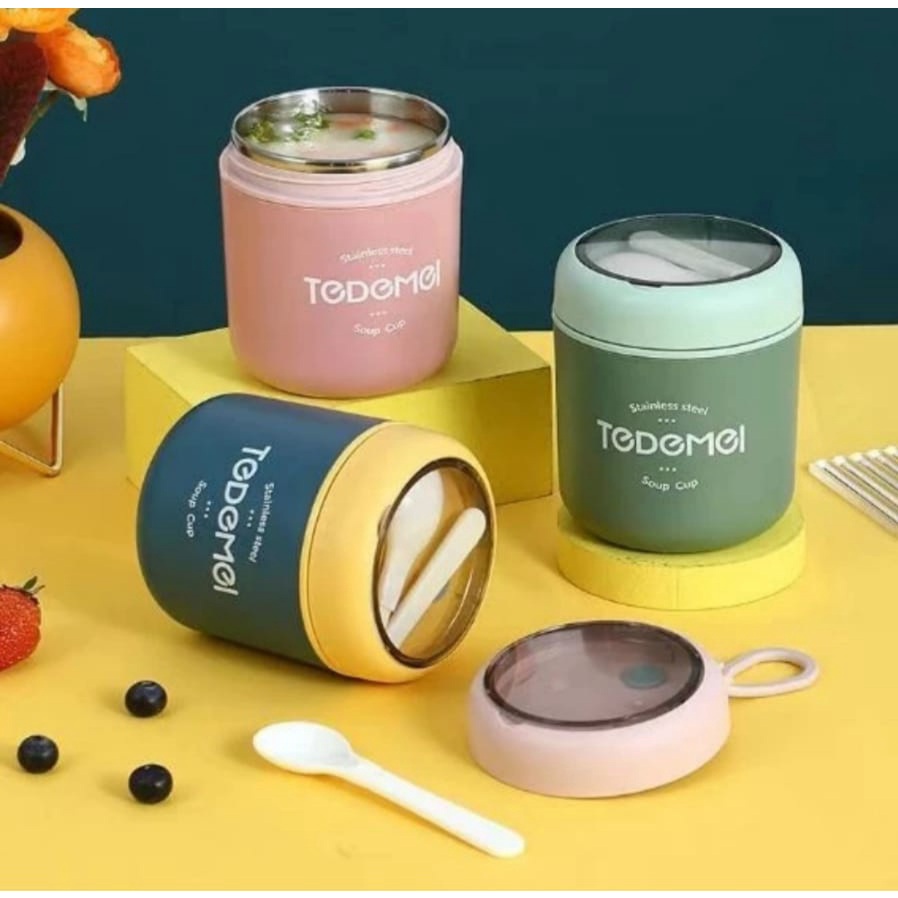 Thermos Soup Cup TEDEMEI Peralatan Bekal Anak Plastik PP