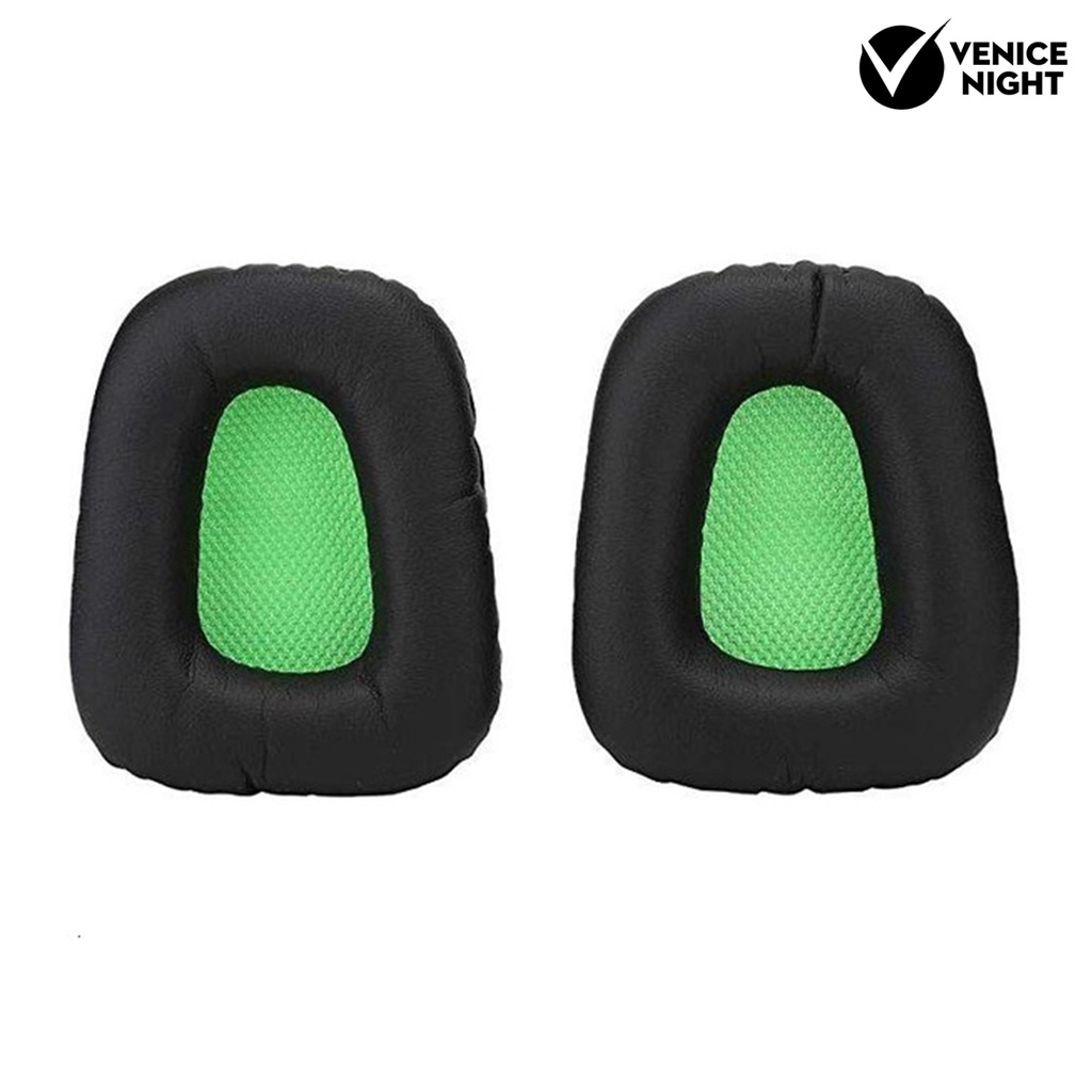 (VNEP) (Berkabel) 2Pcs Lembut Penggantian Faux Kulit Memori Busa Headphone Bantalan Telinga Earmuff Bantal untuk Razer Electra