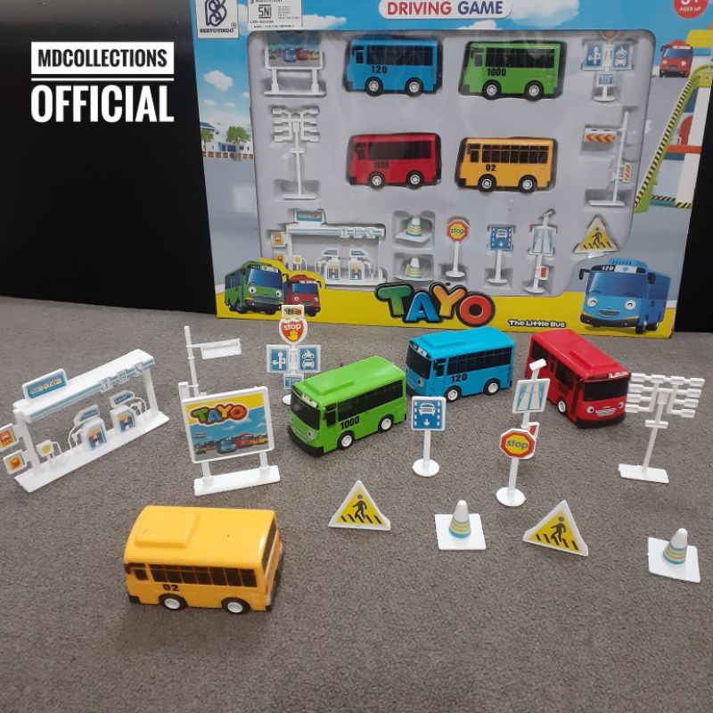 Mainan Track Lalu Lintas Bus Tayo | Mainan Track Mobil Anak