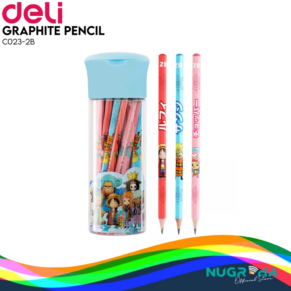 

Deli Graphite Pencil / Pensil Kayu 2B ONE PIECE Kualitas Bagus C023-2B 1 PACK
