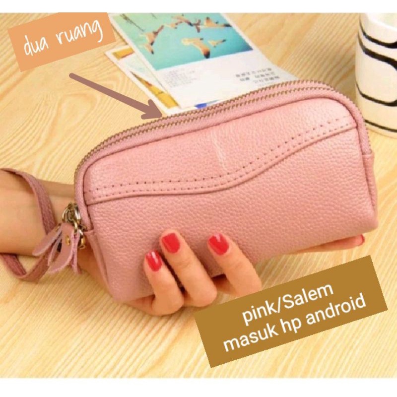 (MINISO)DOMPET WANITA (2)DUA RUANG STYLE MASUK HP ANDROID TERLARIS