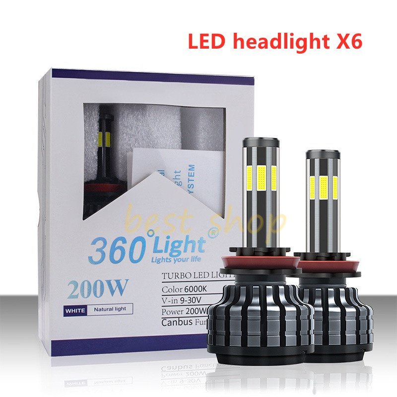 Lampu Depan LED 6 Sisi 9-30V 10000LM 360 Derajat Untuk Mobil