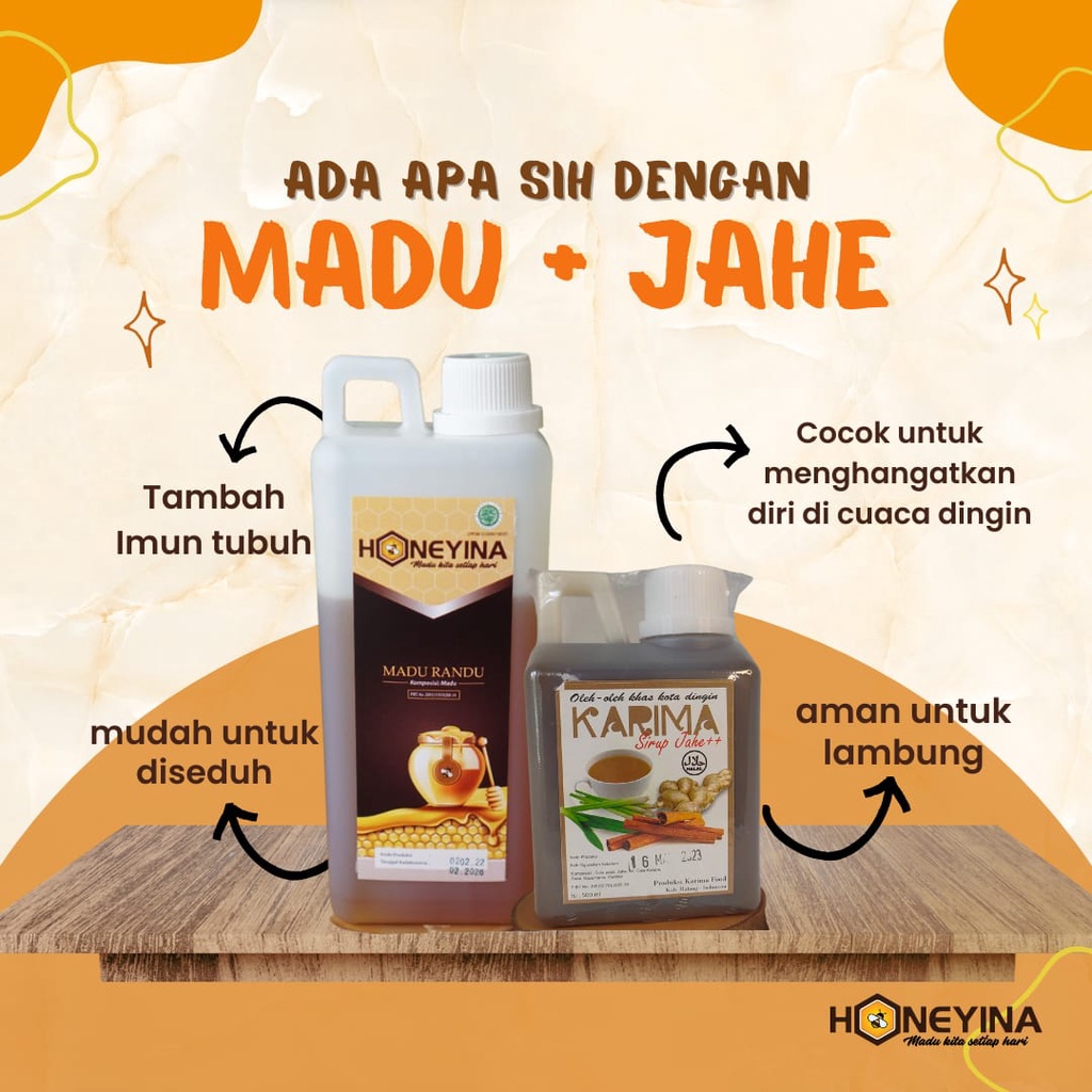 

BUNDLING SPESIAL MURAH JAHE + MADU 1kg | Hemat Praktis Sirup Jahe tinggal seduh