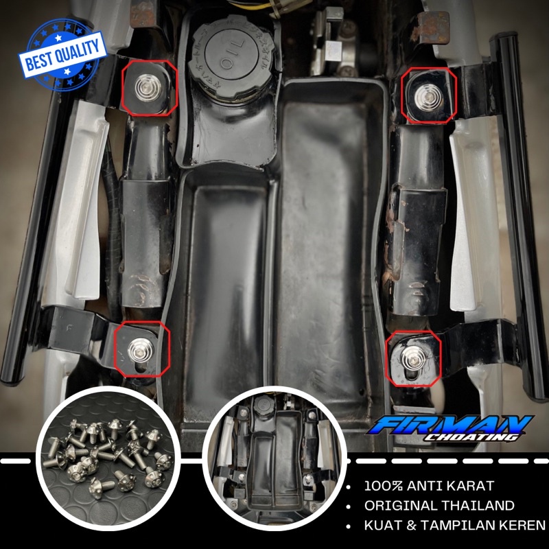 Probolt baut begel samping F1zr M6x20 drat 10 panjang 2cm (4biji)