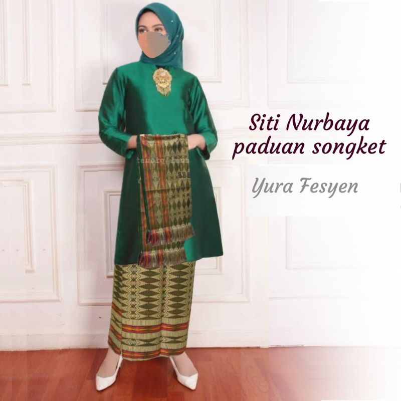 Set Kekinian 3in1 Tunik Kurung Tafeta Original Butik