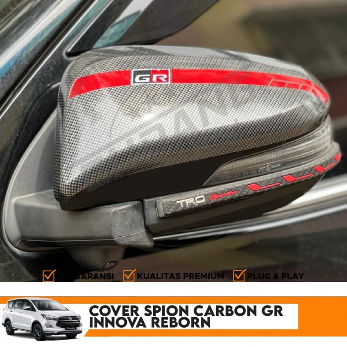 Cover Spion Mobil Innova Reborn Carbon GR Sport Cakep Menarik